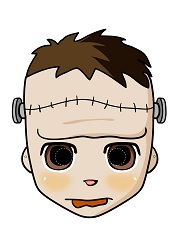 çocuklar için hazır kağıttan Korkunç Surat maskesi şablonu